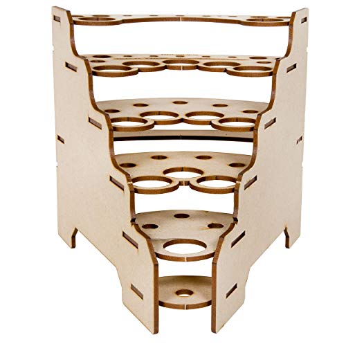 Image of The Broken Token Modular Paint Rack w / 26mm Holes - 45 Wedge - Multiple Organizer for Paint Bottles, Pots, and Brushes in Tiered Layout - Customize Your Pieces with Easy Organization & Access