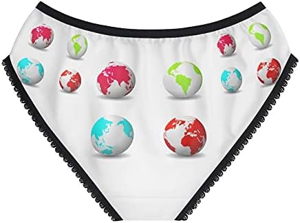 Globe Panties, Globe Underwear, Briefs, Cotton Briefs, Funny Underwear, Panties For Women