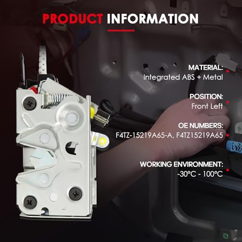 Image of CCIYU Front Left Driver Side Door Latch Lock Actuator Compatible for Ford Bronco 1994-1996,for F-150 1992-1996, for Ford F-250 /F-350 1992-1997 Power Door Latch Lock Actuator Motor Cable Rod Kit