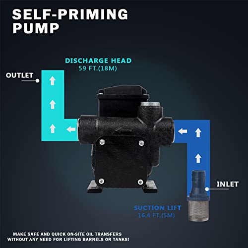 Image of Trupow 110V AC 20GPM Electric Self-priming Diesel Kerosene Oil Fuel Transfer Extractor Pump