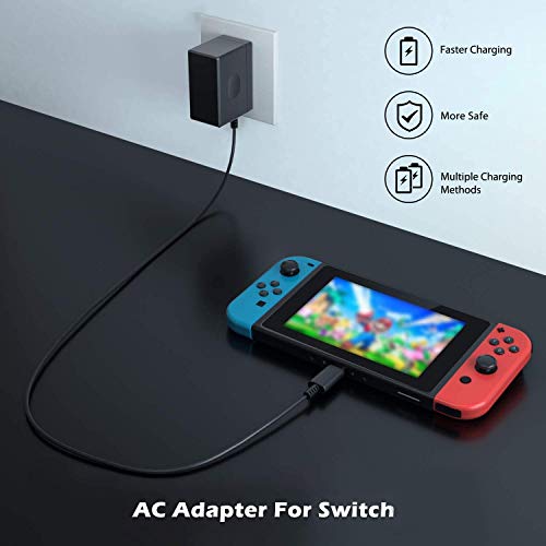 Switch Charger Compatible With Switch/Switch Dock/Pro Controller With 5Ft Type C Cable, Support Tv Mode, 2.5 Hours Fast Travel Wall Charger, 1.5V/2.6A Ac Adapter Power Supply #TOP5