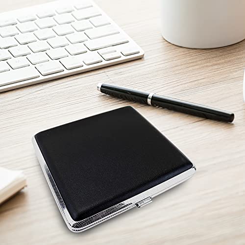 Sigarettenetui zwart in lederlook voor 20 filtersigaretten sigarettenbox etui box compact geschikt voor hand-, broek- en hemdtassen - Afbeelding 3
