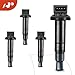 A-Premium 4PCS Ignition Coil Packs Compatible with Toyota & Scion Vehicles - 1.3L 1.5L DOHC - Echo 2000-2005, Prius 2001-2009, Prius C 2012-2019, Yaris 2004-2018, xA xB 2004-2006