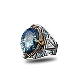 925 Sterling Silver Azurite Gemstone Ring, Men Azurite Ring, Gemstone Men Ring, Ottoman Turkish Ring Handmade Silver Ring, Gift for Him, Boyfriend Gift