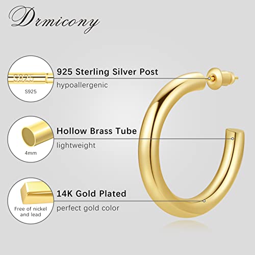 3 Pair Chunky Gold Hoop Earrings For Women,Small Gold Hoop Earrings,14K Gold Hoop Earrings,Gold Huggie Earrings,Gold Plated Hoop Earrings #TOP2