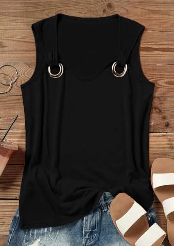 Women Loose Fitting Tank Tops Casual Summer Ladies Scoop Neck Sleeveless Shirts2