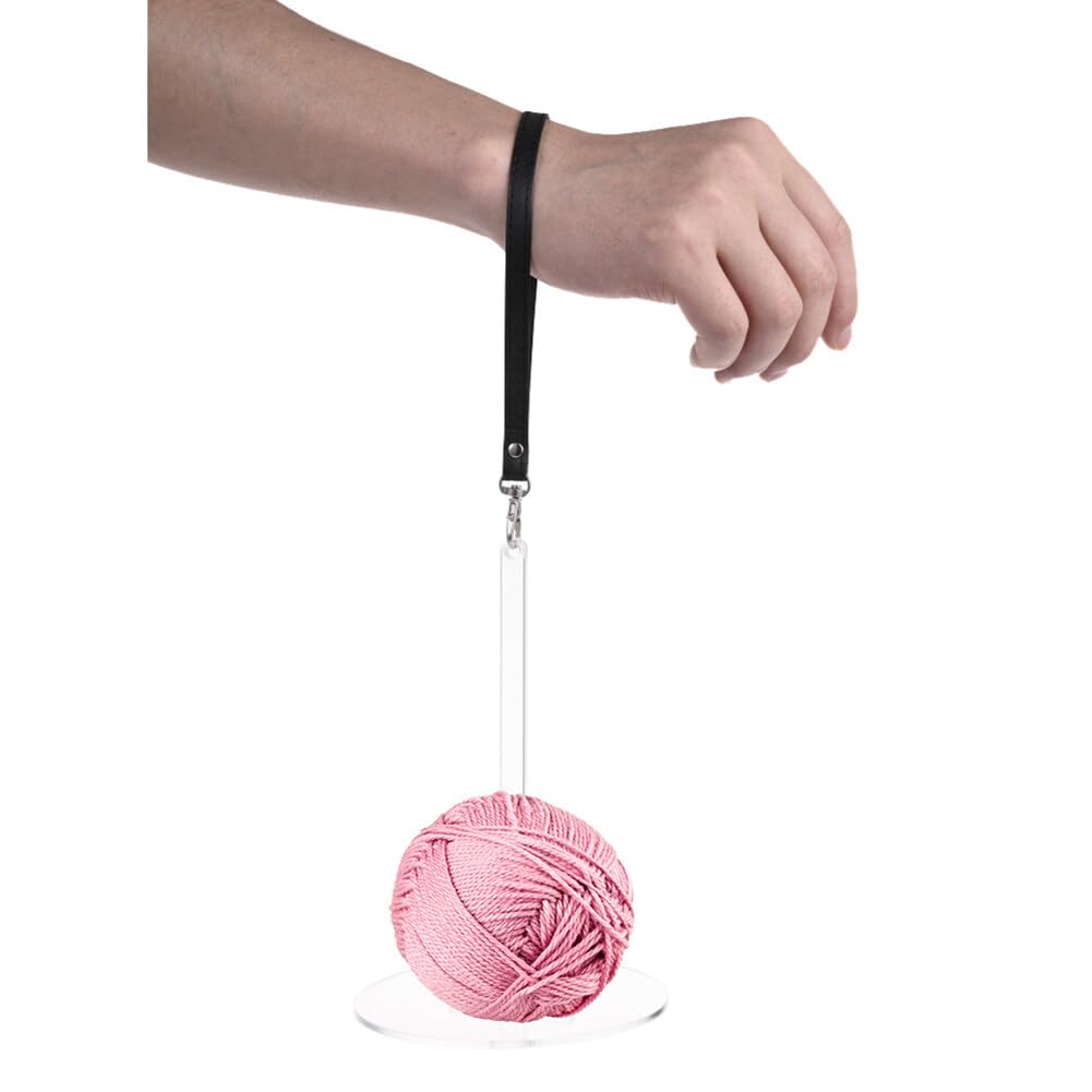 Portable Wrist Yarn Holder, Yarn Ball Holder, Yarn Minder, Yarn Storage, Yarn Ball Minder Stand, Crochet Yarn Holder Wood Yarn Holder with Hand Strap, Yarn Holder for Knitting Supplies