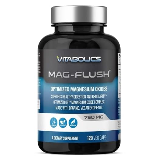Mag Flush 750 mg 120 Vcaps - Natural Magnesium Oxide Oxygen Based Colon Cleanse Gentle Laxative Supports Healthy Digestive Tract Regularity