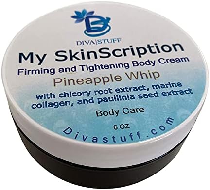 Diva Stuff Firming and Tightening Body Cream. Pineapple Whip Scent With Chicory Root Extract and Marine Collagen, 4oz