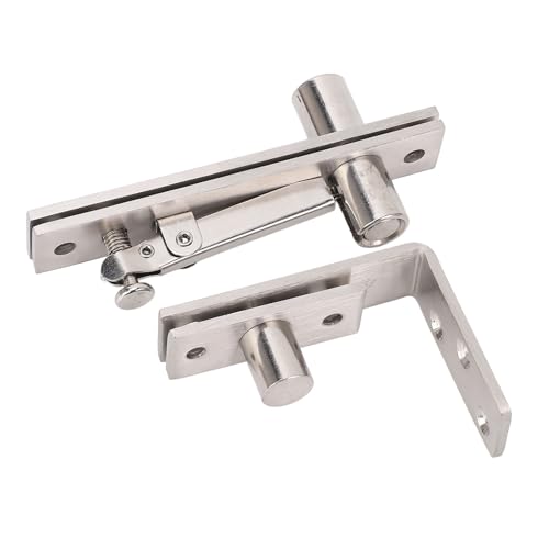 Stainless Steel Concealed Door Pivot Hinge, Brushed Finish Hidden Bookcase Hinges for Wood Doors, Aluminum Frame Doors