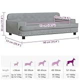 vidaXL Hundebett, Hundekissen mit weicher Polsterung, Hundesofa Hundecouch für kleine Hunde Haustiere, Haustierbett Katzenbett, Hellgrau Samt