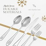 Spode - Christmas Tree Collection - 20-Piece Flatware Set - 4 of Each: Dinner Fork, Salad Fork, Dinner Knife, Tablespoon, and Teaspoon- Holiday Cutlery - Dishwasher Safe