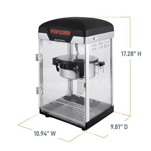 West Bend Stir Crazy Movie Theater Popcorn Popper, Gourmet Popcorn Maker Machine with Nonstick Popcorn Kettle and Popcorn Scoop for Popcorn Machine, 4 Qt., Black by West Bend - Used condition - Image 6