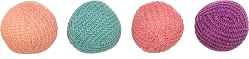 TRIXIE Set Strickbälle mit Katzenminze - 2 Stück - regen die Katze zum Spielen an - ø 4,5 cm - diverse Farben - zufällige Auswahl