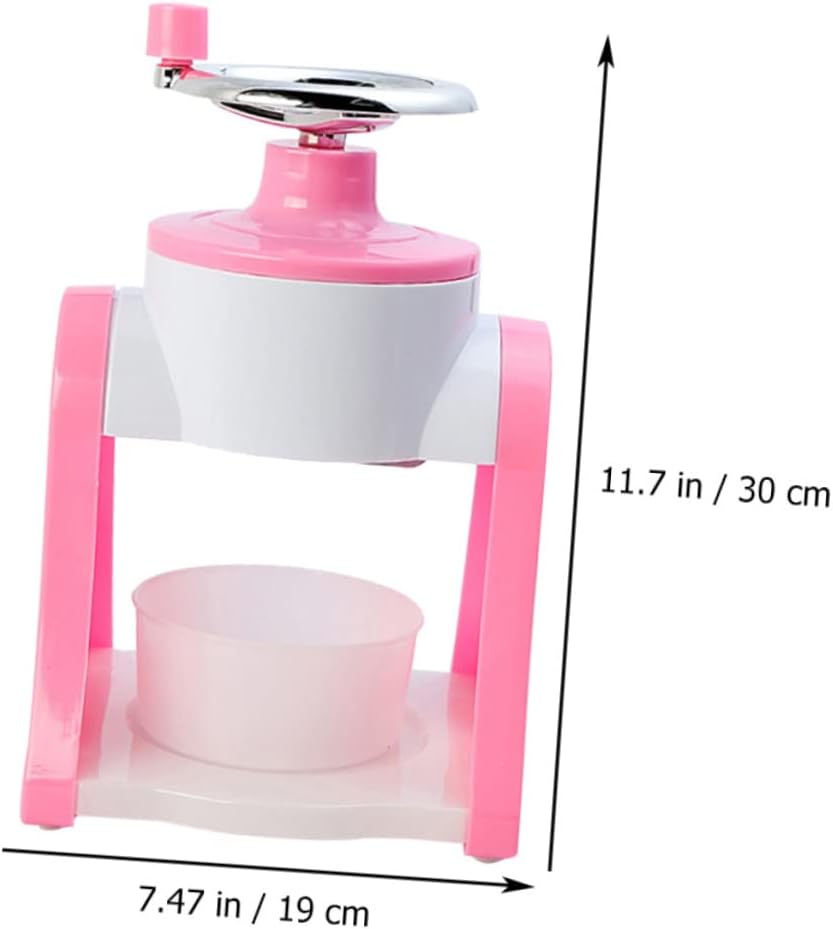 ARTIBETTER Manual Ice Crushing Machine Hand Operated Ice Crusher for Smoothies Shaved and Refreshing Desserts Family Fun Hot Summer Days Compact Design Pink