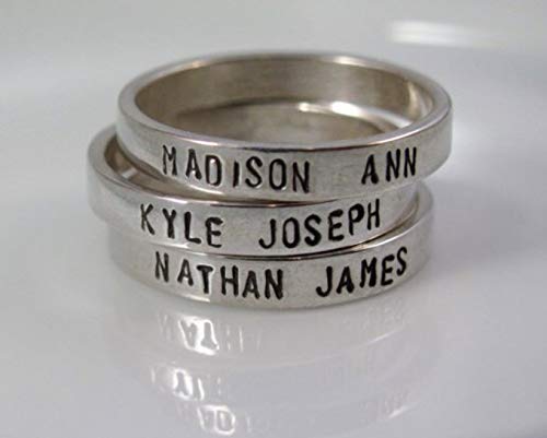 sterling silver stamped rings