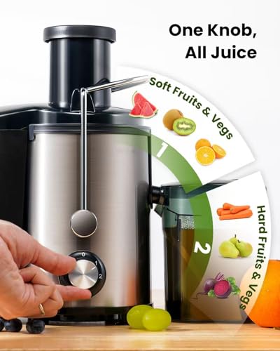 Juicer Machines, 800W Juicers with 3 Speed Control for Fruit and Vegetables,Higher Juice Yield Extractor Machine, Stainless Steel Centrifugal Juicers - Image 3