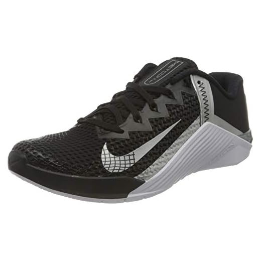 NIKE Metcon 6 gymnastiksko för kvinnor, Svart Mtlc Silver Mtlc Silver - 40.5 EU