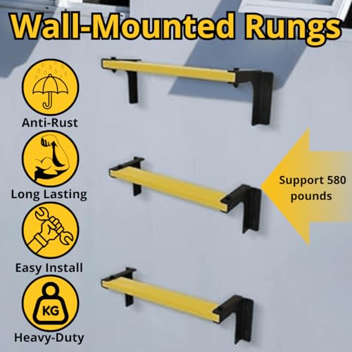 ISOP Wall-Mounted Climbing Rungs 5, Yellow, Set of 5 Rungs - Image 2