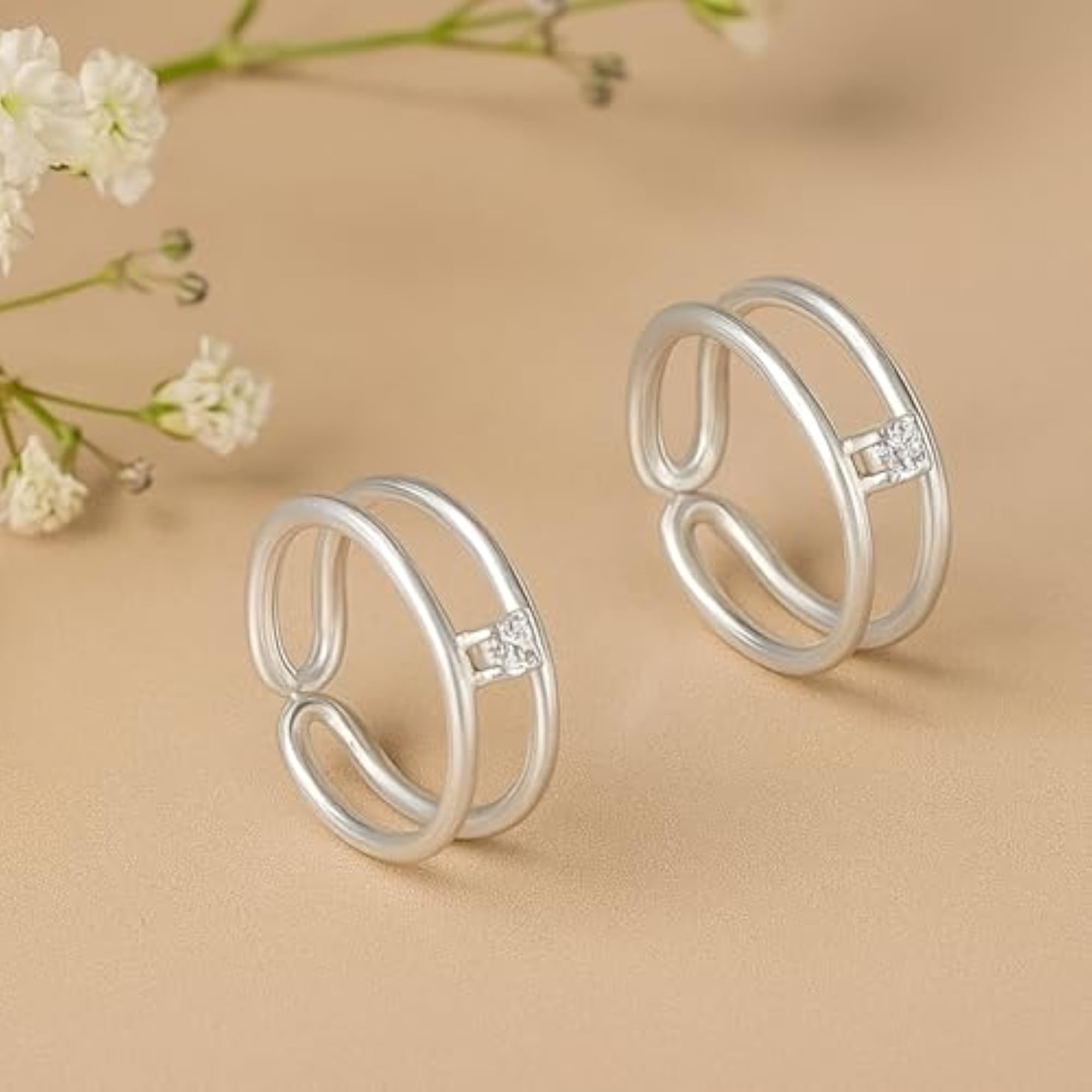 925 Sterling Silver Adjustable Toe Rings for Women, Minimal Design