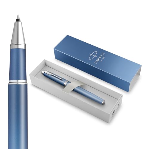 Pióro kulkowe Parker IM Writing Rituals, niebieski odcień Peaceful Blue z gradientem i chromowanym wykończeniem, końcówka fine, czarny atrament, opakowanie prezentowe