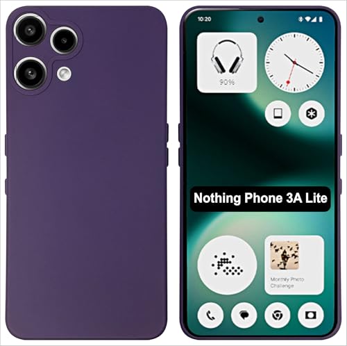 Image of SBMS Silicone Back Cover Case for Nothing Phone 3A Lite | Soft Micro-Fibre Lining Inside | Camera Protection Bump | Shockproof Back Cover Case for Nothing Phone 3A Lite (Candy Cloth Purple)