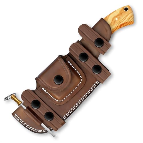 Beautiful Custom Handmade D2 Steel Tracker - Fixed Blade Hunting & Survival Knife with Olive Wood Handle - Bushcraft EDC for Camping & Outdoors