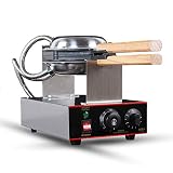 Panel de control multifunción : La maquina bubble waffles de burbujas tiene una luz indicadora de encendido, puede ver claramente si la máquina está en funcionamiento de calefacción y hay dos botones para un control preciso del tiempo y la temperatura, rango de temperatura: 50 ° -250 °. Rango de tiempo: 0-5 minutos. Puedes ajustarlo según tus necesidades.