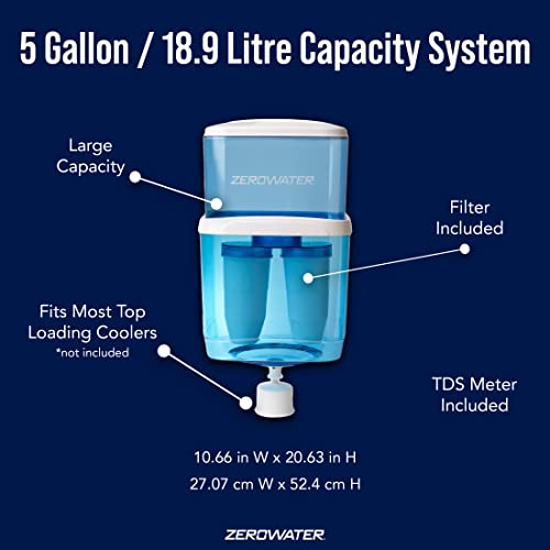 Zerowater Zj-004S, Refillable Filtered Water Cooler Jug, 5 Gallon Capacity, Nsf Certified To Reduce Lead, Other Heavy Metals And Pfoa/Pfos #TOP3