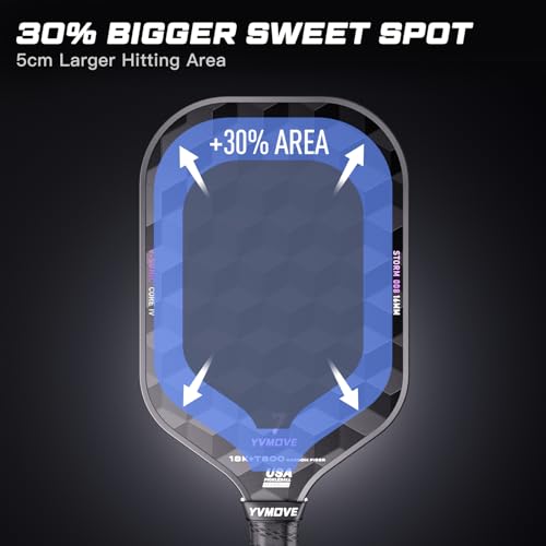 Image of USAPA Approved Pickleball Paddle 6-Layer T800 Carbon Fiber 16mm Thermoformed Pickleball Racket with High Spin & Extended Grip, Professional Pickleball Paddle for Control and Power