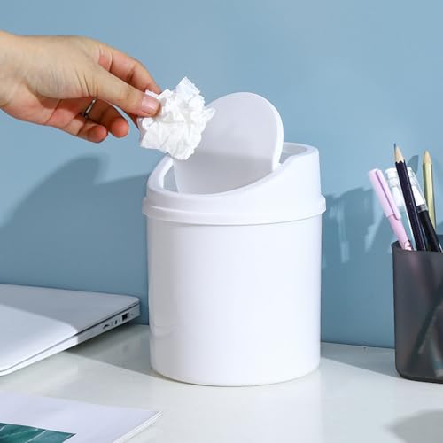 Minicascajo de basura con tapa basculante pequeño para mesa miniatura 3