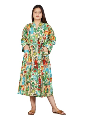Image of Cotton Women Stylish Printed Kimono, Bath Robe,Night Wear Suit,Swim Wear, Night Dress, Beach Wear