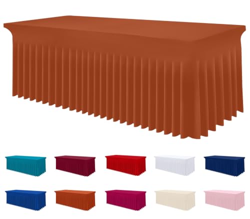Image of Smiry Spandex Elastic Fitted Table Cloth Skirt for 4FT Rectangle Table