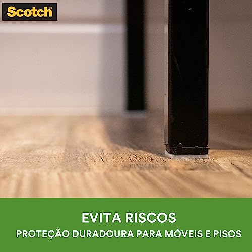 Scotch, 3M, Feltro Sintético para Móveis Pesados, Quadrado, Marrom, Grande, 12 unidades
