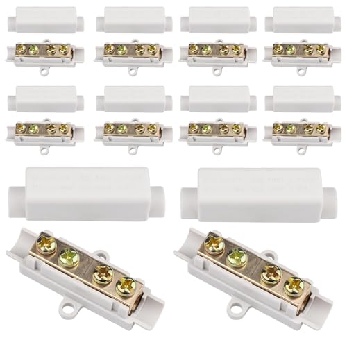 10 Stück Drahtverbinder Messing Leiter Doppelschrauben, 1000 V 100 A Klemmenblock-Kit für Amperemeter-Verkabelung, 2.5 bis 16 mm², DrahtLeiterstoßdrahtklemme, Drahtklemmenblock