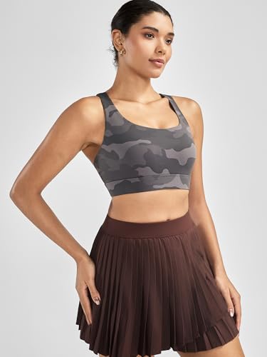 Image of RUNNING GIRL High Impact Sports Bras for Women - Scoop Neck Strappy Sports Bra High Support Moulded Cup Workout Bra