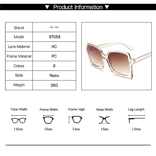 CGZWFERA-Oversized Sunglasses Women Plastic Female Plastic Frame Gradient Lens Sun Glasses UV4003