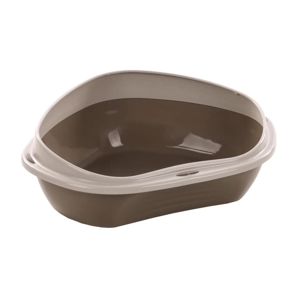 Flamingo OFFENE KATZENTOILETTE Ecke SADIO Taupe L 58,5x48x20,5CM