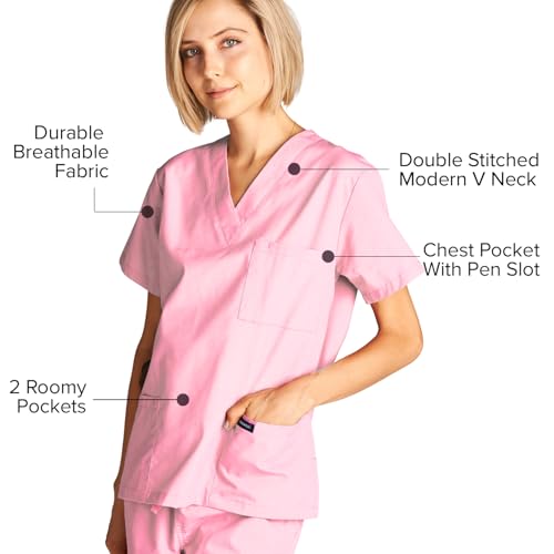 Image of Dagacci Scrubs Medical Uniform Women and Man Scrubs Set Medical Scrubs Top and Pants