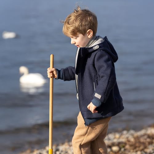 Kid’s Merino Wool Jacket, Organic Boiled Hooded Coat4