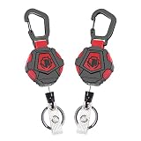 JNOMOW 2-Pack Retractable Keychain,Heavy Duty Retractable ID Badge Clip Reels with Zinc Alloy Carabi