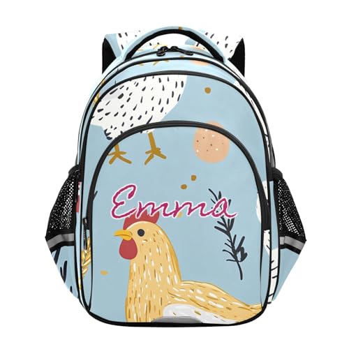 Sac à dos personnalisé pour enfants bleu poulet mignon : le cadeau idéal d'école primaire