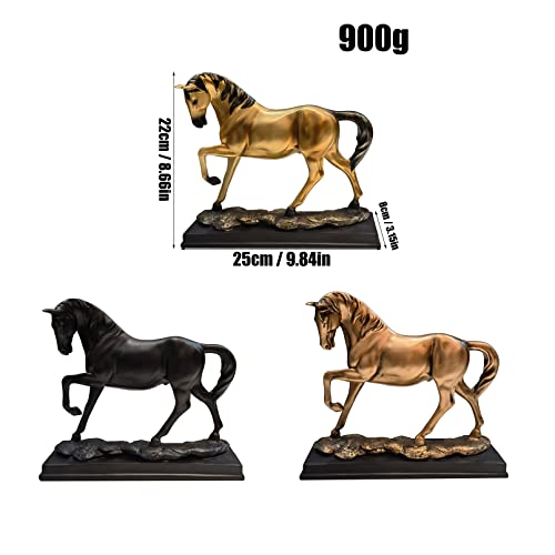 Estatua de caballo de resina decorativa para hogar y oficina miniatura 4