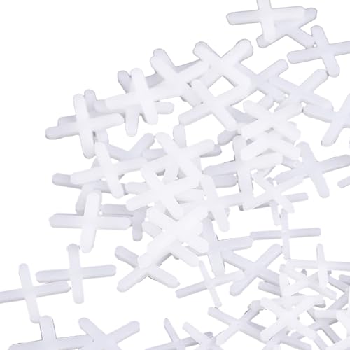 500 Stück Tile Kreuze,3mm Weiß Fliesenkreuz,Kunststoff Fugenkreuze,Fliesen Abstandshalter, Fliesenverlegehilfe, Fugenkreuz für Genaue Positionierung für Wand, Bodenfliesen
