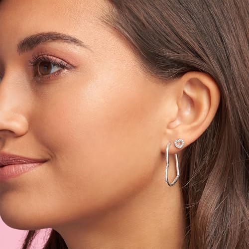 PANDORA Open Heart Stud Earrings - Great Gift for Her - Stunning Women's Earrings - Sterling Silver & Cubic Zirconia, With Gift Box3