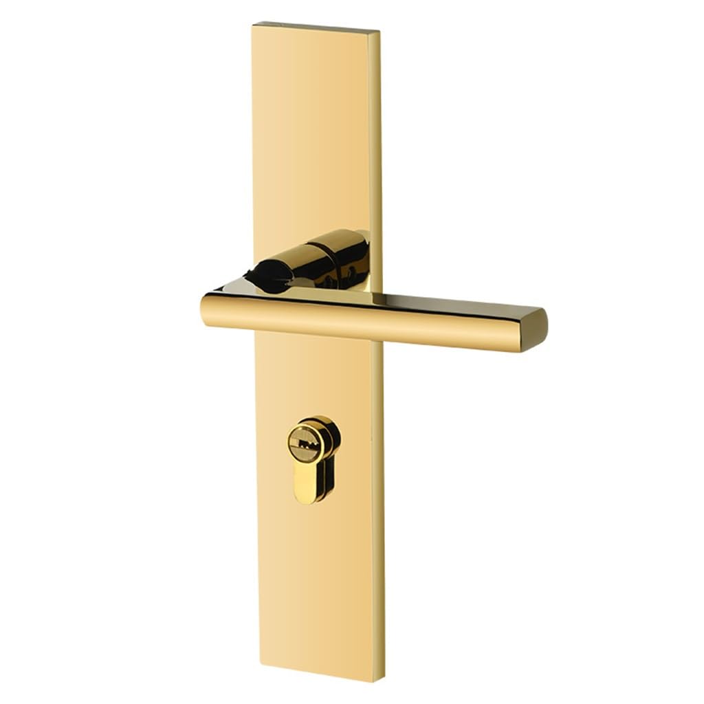 MOBYGKFY Golden Door Lock Indoor Bedroom Magnetic Mute Split Room Handle Lockset