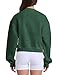 Hatant Green Crop Sweatshirts for Women Fashion Hoodies & Sweatshirts Soft Fleece Vintage Pullover for women Gym Athletic Workout Hoodie Sweaters Sweat Shirts for Women,Dark Green,Large