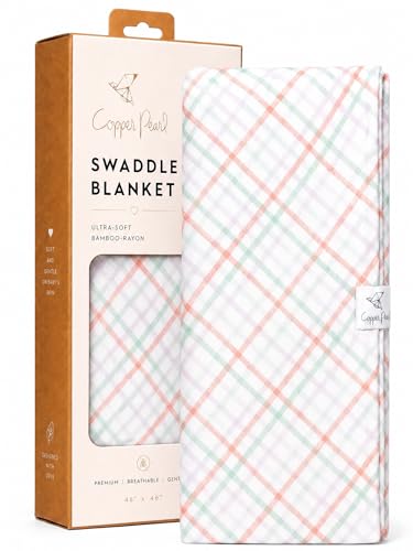 Image of Copper Pearl Swaddle Blankets for Newborns | Soft Stretchy Receiving Blankets for Boys and Girls | Large 46 x 46 Inch Baby Blankets | Lightweight and Breathable Swaddles | Madelyn