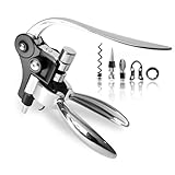 DEMARRE Silver Rabbit Corkscrew Wine Opener, Luxury Wine Bottle Opener, Zinc Alloy Corkscrew Set for All Wines, Includes Opener, Foil Cutter, Wine Stopper Pourer, Drip Ring, Black Gift Box