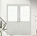 Aquazolax Transparent Sheer Door Window Curtain for Small Door Windows Elegant Solid Voile Curtain French Door Panel 25x40-Inch with Bonus Tieback - 1 Pair, Pure White
